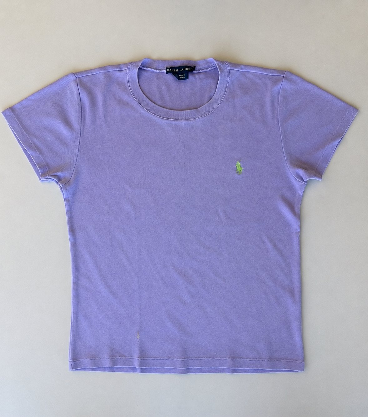 Ralph Lauren dames t-shirt, maar XL, lila/paars, groen logo, Kleding | Dames, T-shirts, Verzenden, Paars, Maat 46/48 (XL) of groter