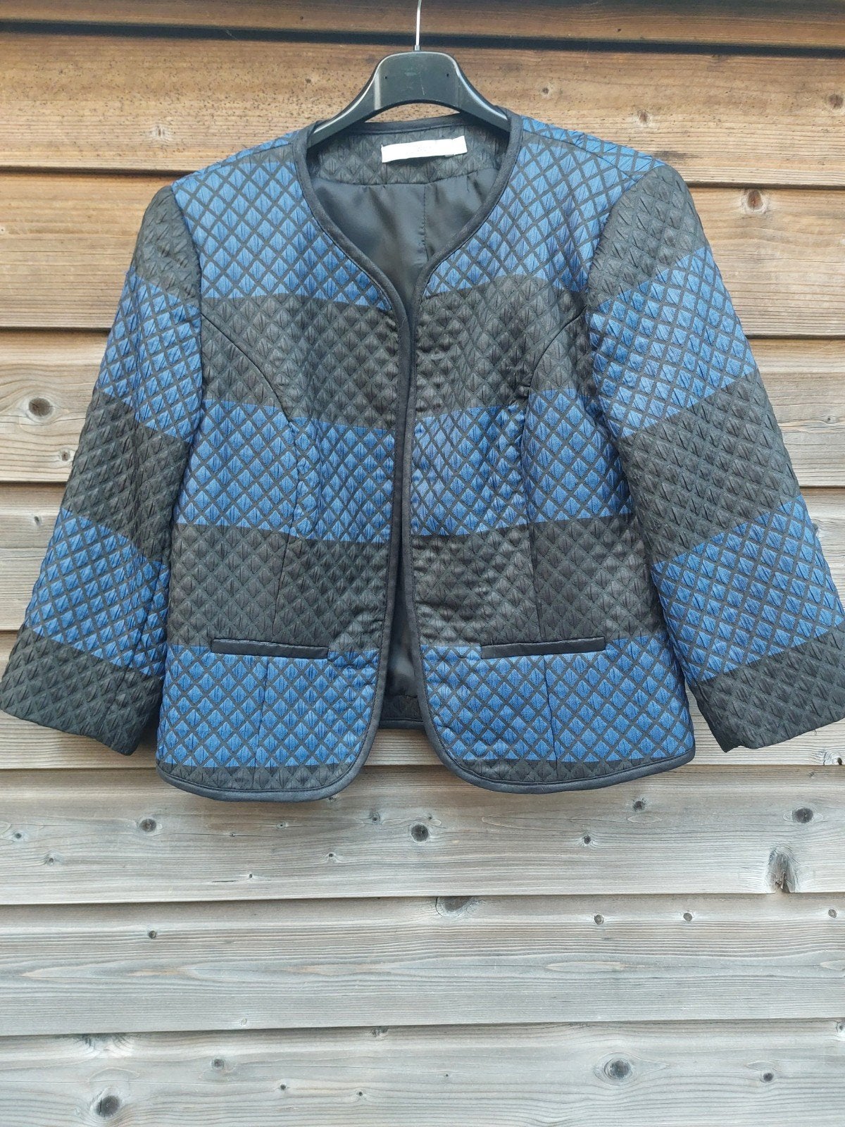 Jasje blazer colbert zwart blauw maat 40/L 2-Biz, Verzenden