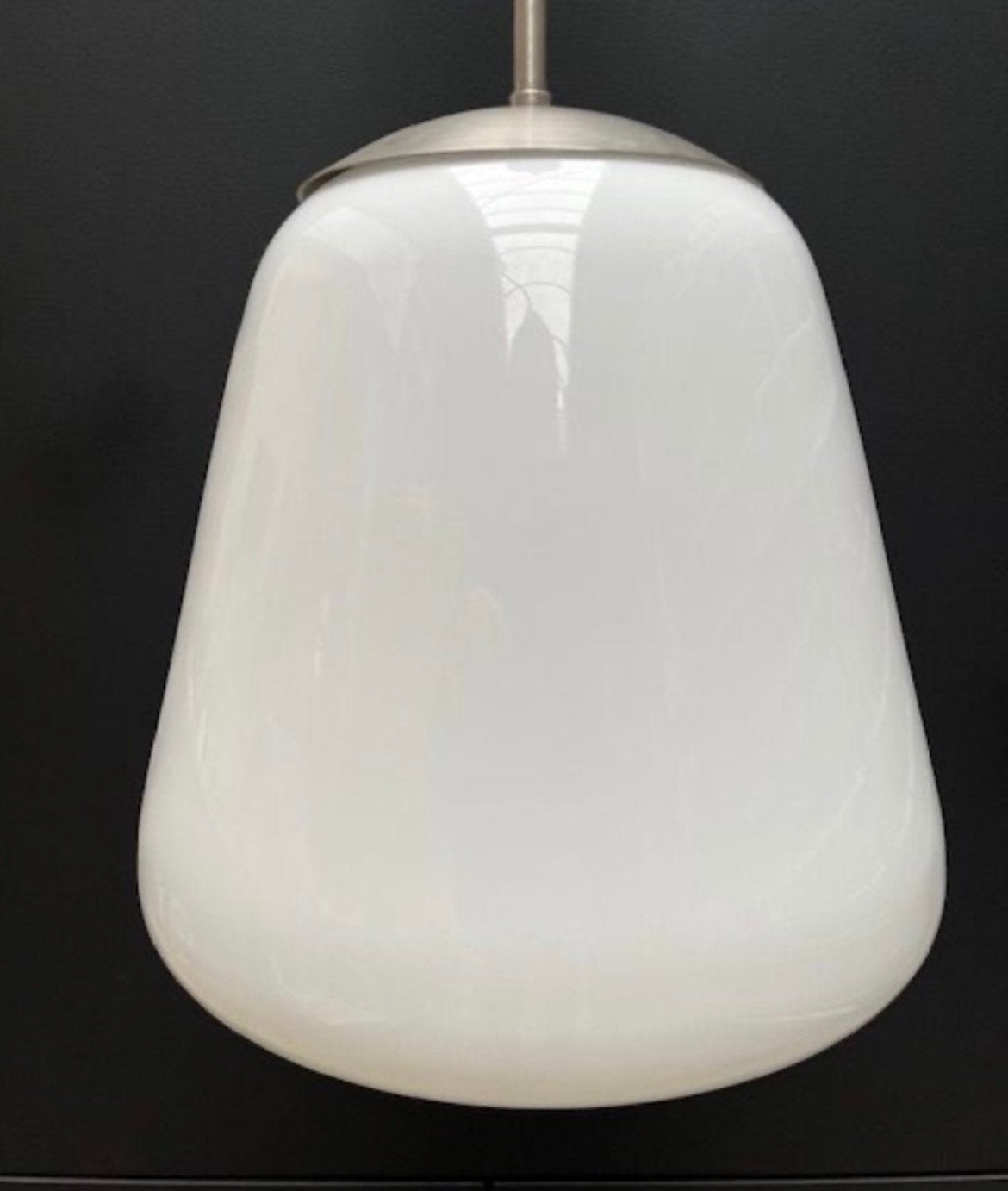 Jaren '50 schoollamp met opaal glas, Antiek en Kunst, Ophalen of Verzenden