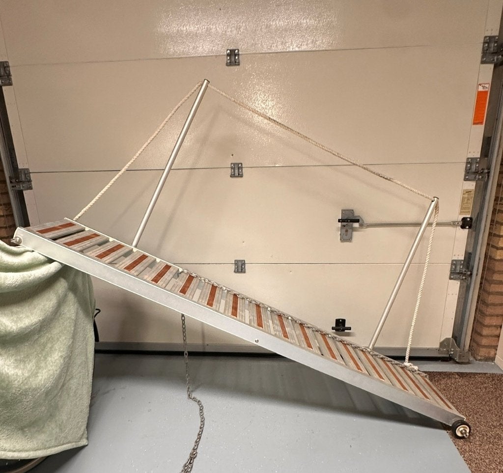 Aluminium loopplank (Lichtgewicht, antislipprofiel leuning), Ophalen, Gebruikt, Ankeren en Afmeren, Zeilboot of Motorboot