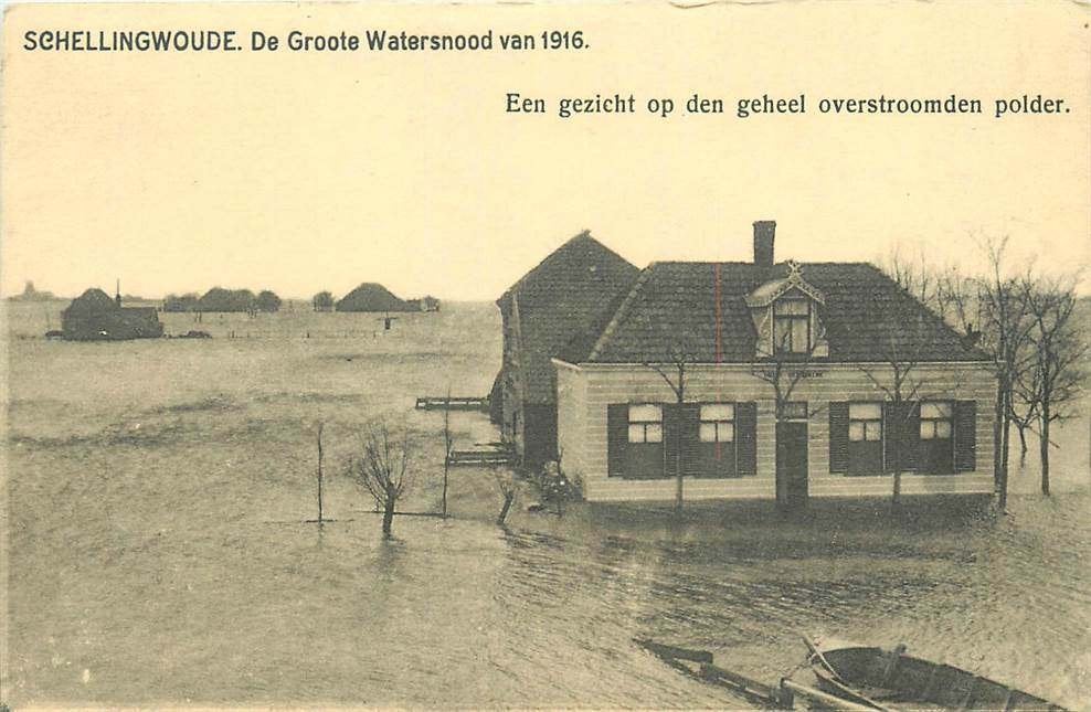 304-215-035 Schellingwoude Een gezicht op den geheel overst, Verzamelen, Verzenden, Voor 1920, Noord-Holland