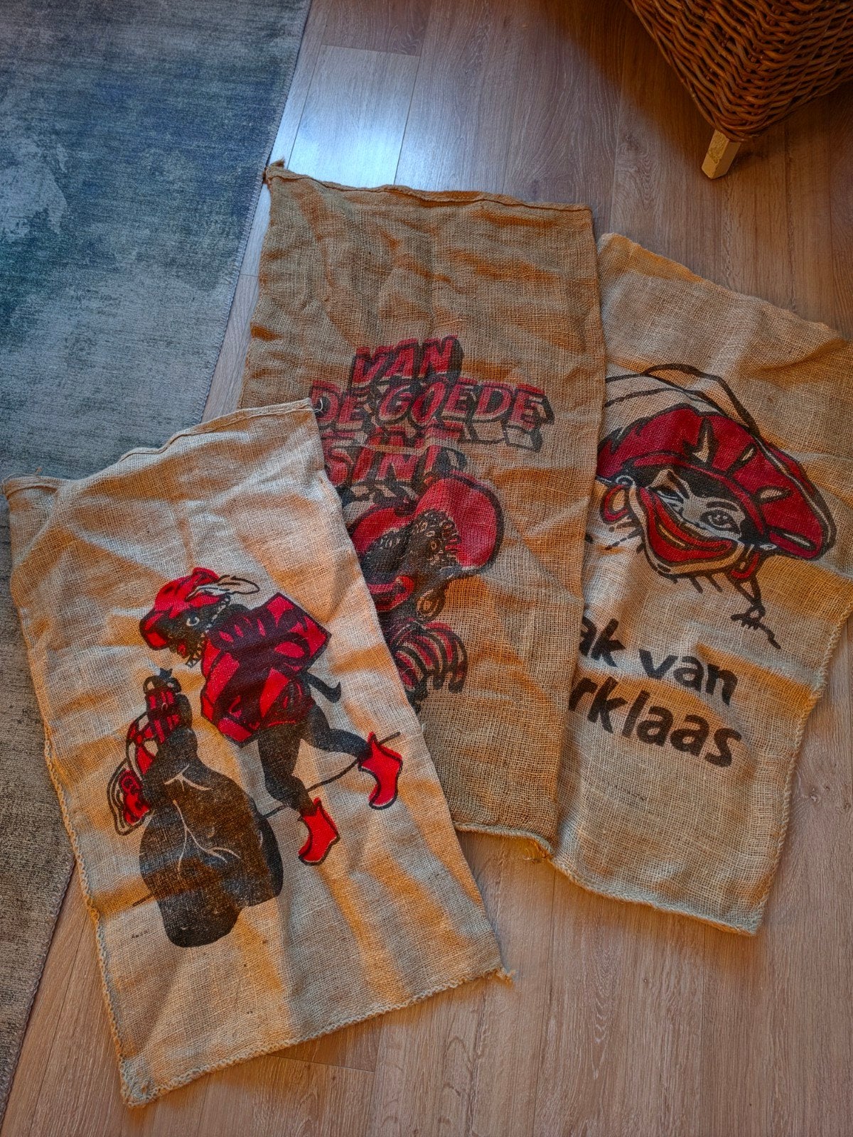 Jute Sinterklaas zakken, Ophalen of Verzenden, Gebruikt