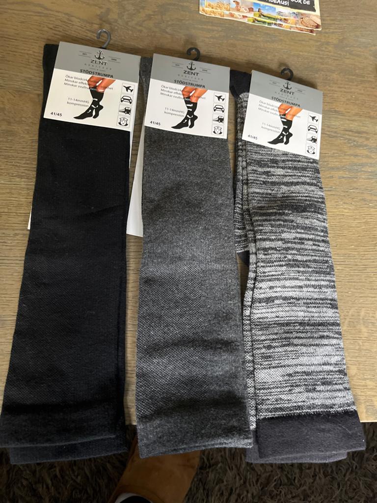 Zent Stödstrumpa compressiekousen (3 paar), Sokken en Kniesokken, Zwart, Nieuw, Overige maten