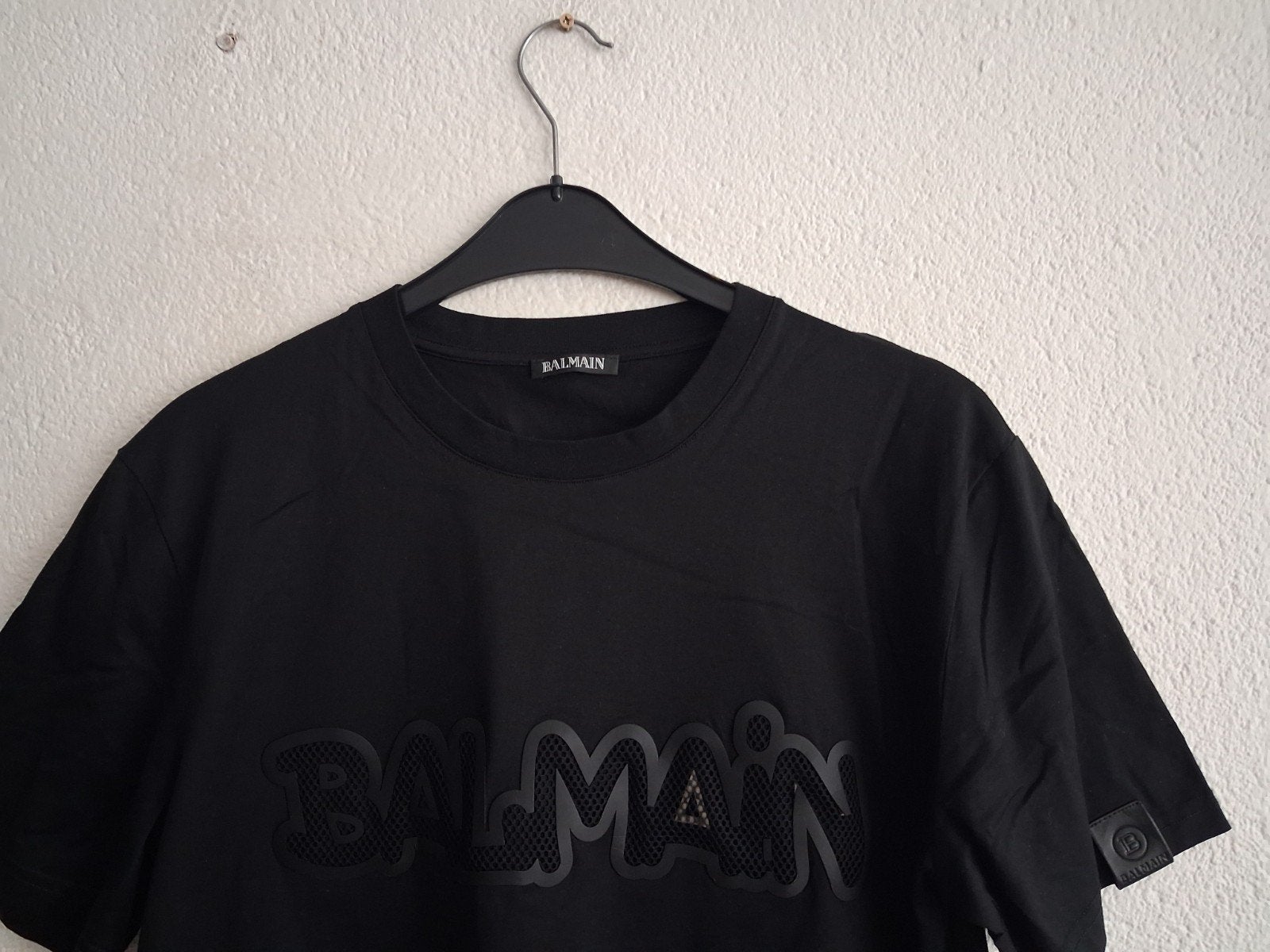 Balmain T-shirt Zwart met Logo - Maat L, Maat 52/54 (L), Balmain, Zwart, Ophalen of Verzenden