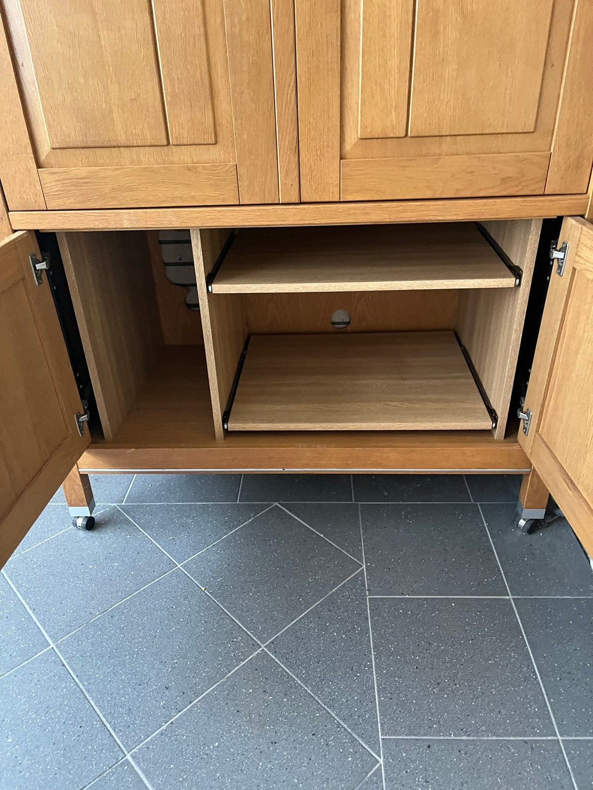 Computermeubel van eikenhout met opbergruimte, Ophalen, Gebruikt, 70 tot 120 cm, 40 tot 80 cm