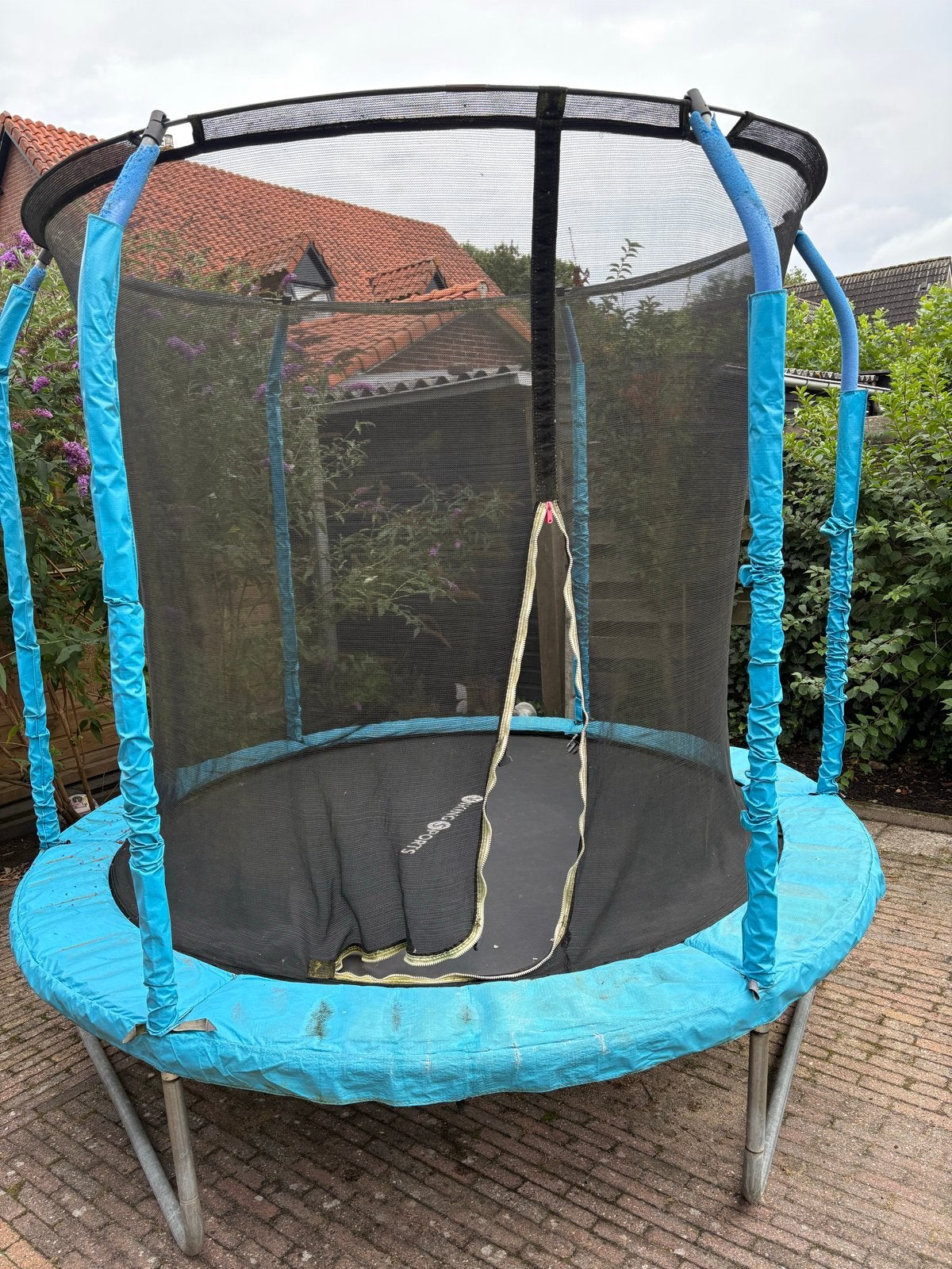 Trampoline met valnet, 2 meter doorsnee, Ophalen, Gebruikt