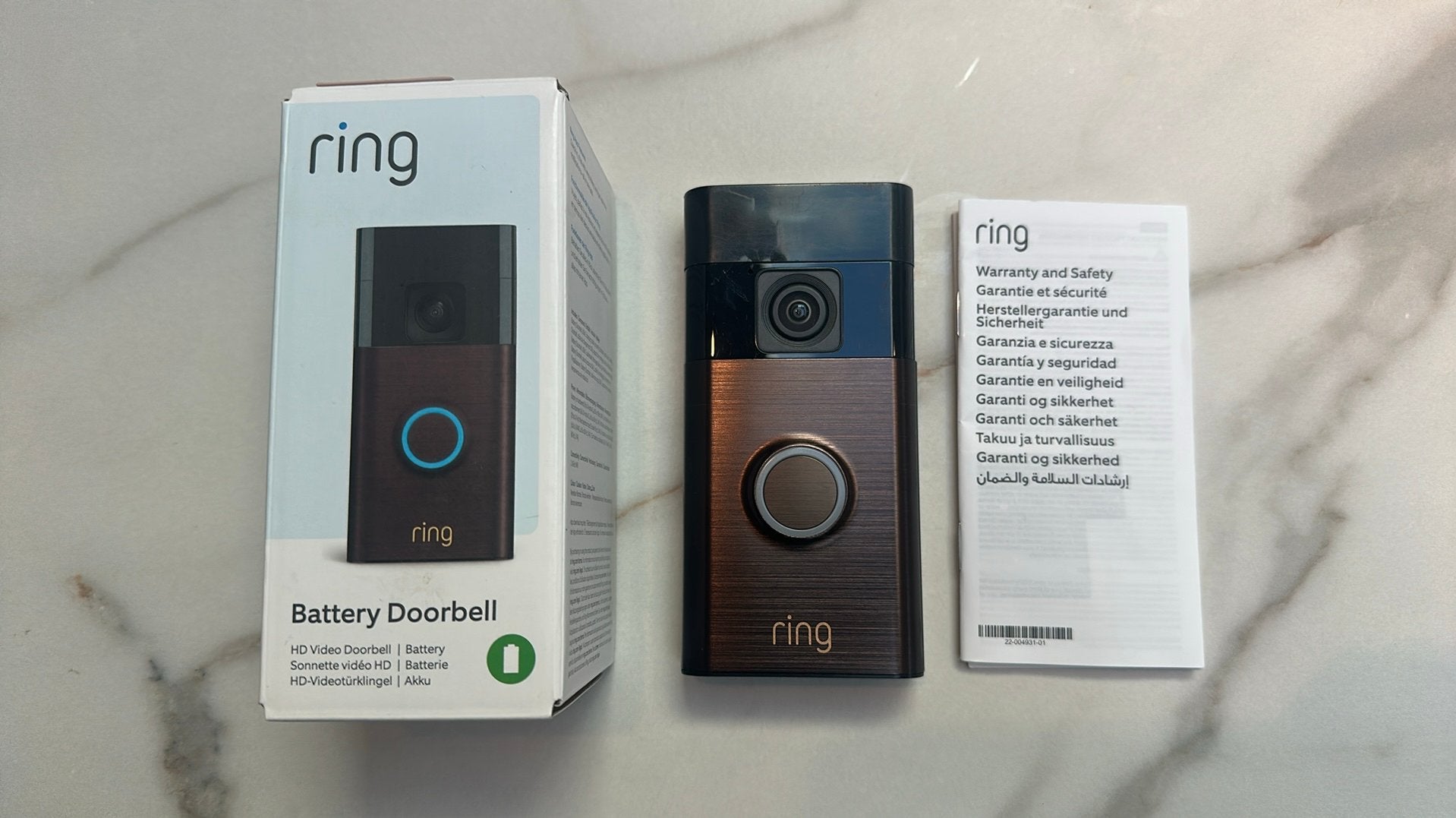 Ring Battery Video deurbel, Ophalen of Verzenden, Bewegingsdetectiesensor, Zo goed als nieuw, Draadloos