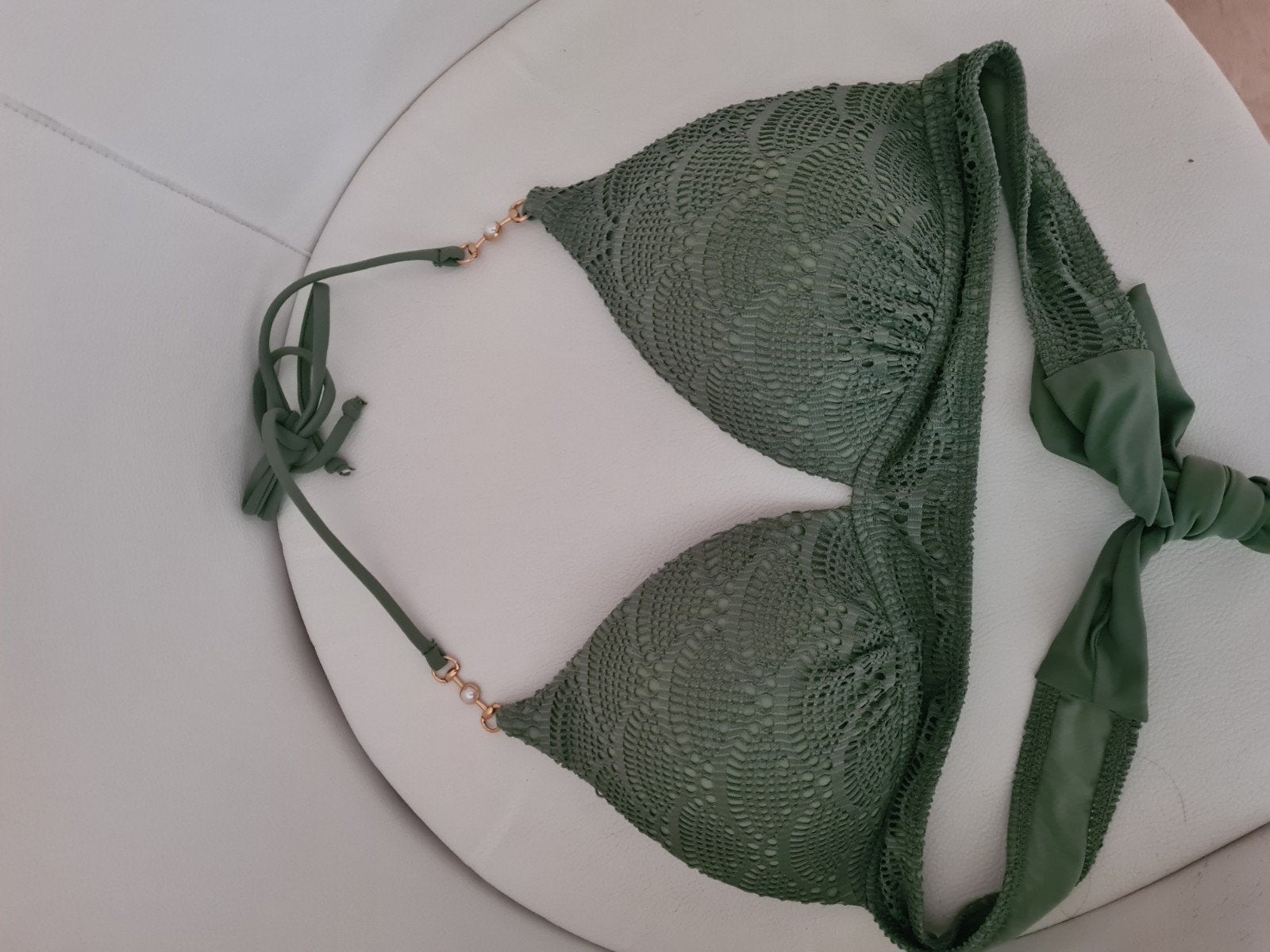 Shein bikini top, maat L, groen, Ophalen of Verzenden, Zo goed als nieuw, Bikini, Groen