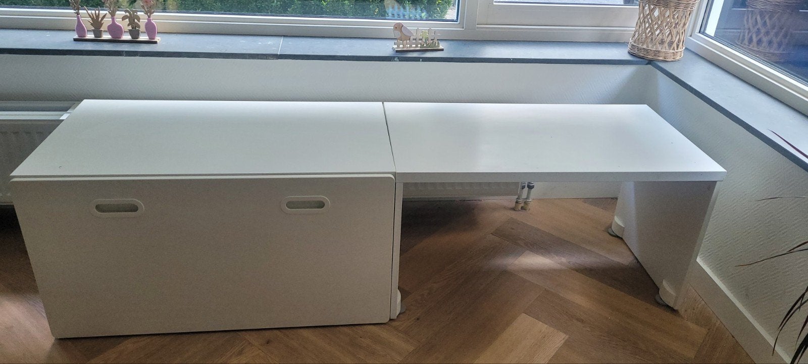 Wit bureau Ikea Stuva met opbergruimte, Ophalen, Gebruikt, Tafel