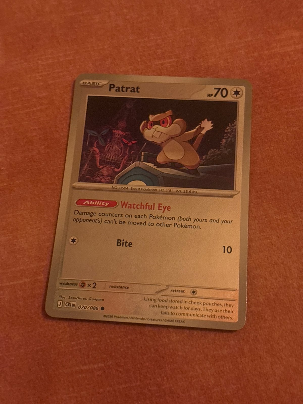 Patrat 70 HP Reverse Holo Chaos Rising Pokémon Kaart, Ophalen of Verzenden, Zo goed als nieuw, Losse kaart, Foil
