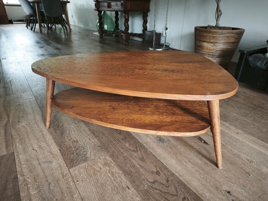 Vintage houten salontafel met organische vorm, Ophalen, Gebruikt, 50 tot 100 cm, Vintage, Mid-century, Organisch