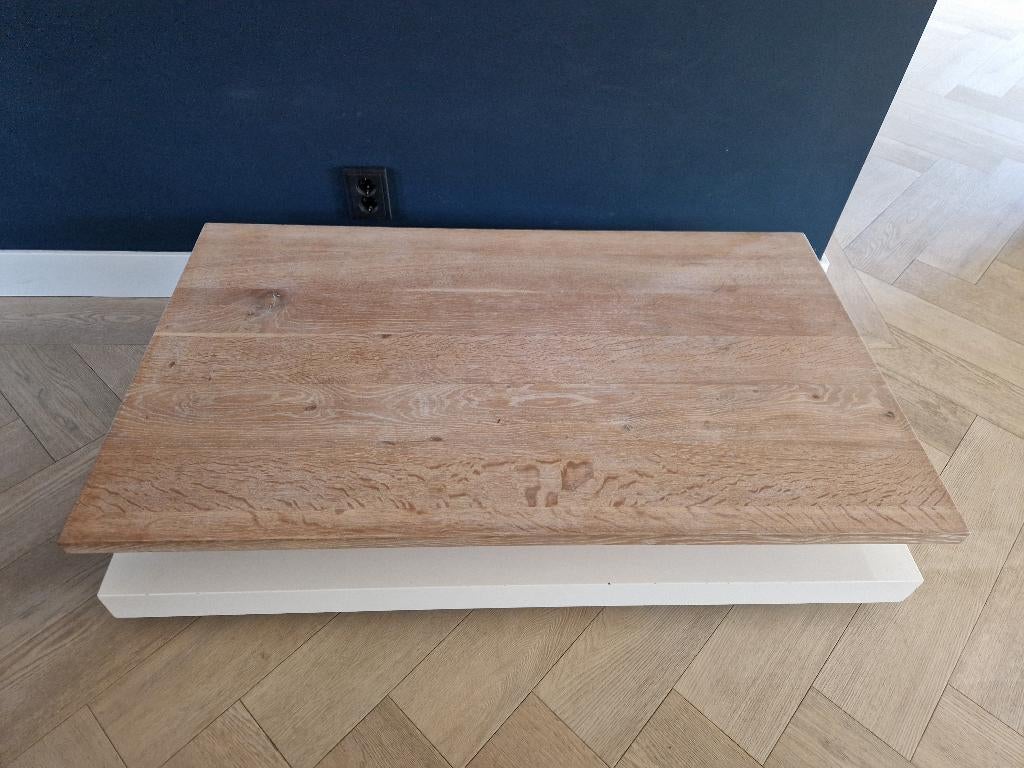Salontafel wit eiken, Huis en Inrichting, Tafels | Salontafels, Ophalen, Gebruikt, 100 tot 150 cm, Design