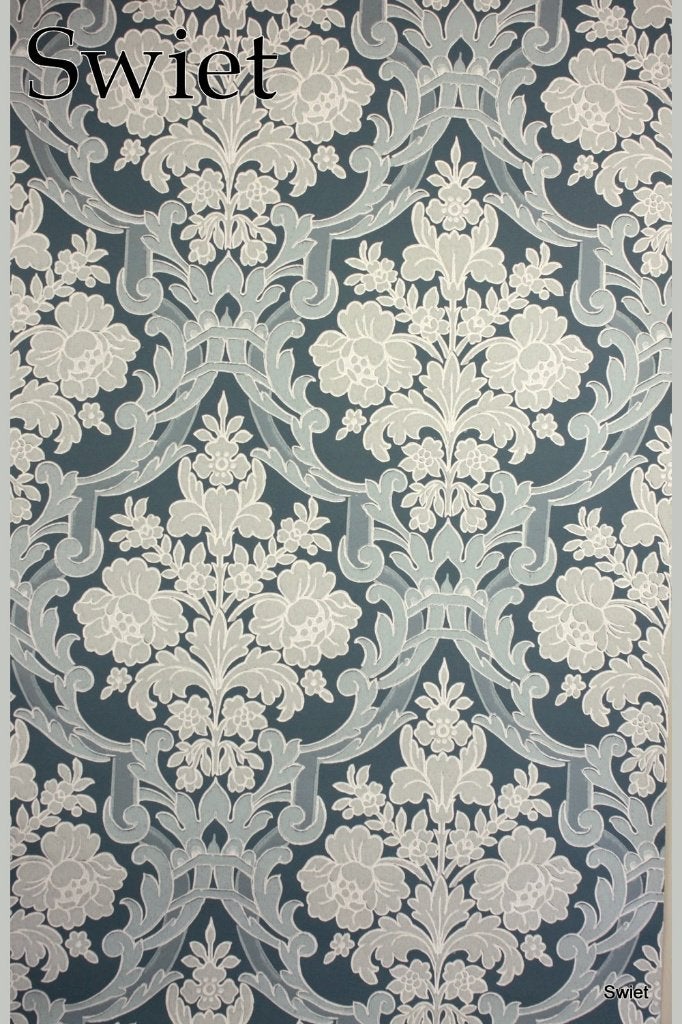 4982 Blauw barok vintage behang wow factor retro swiet, Verzenden, Blauw
