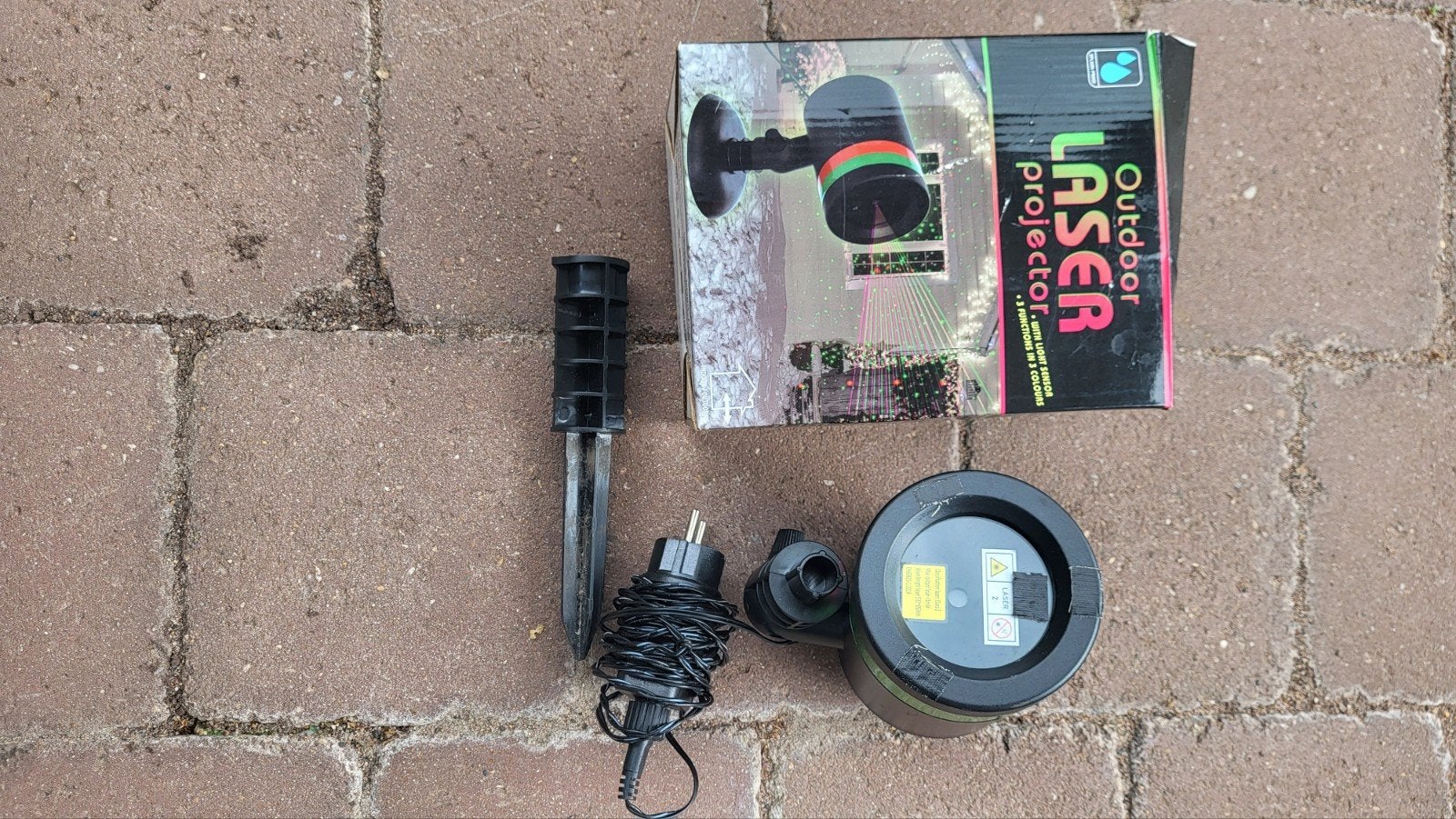 Outdoor Laser Projector met Lichtsensor en 3 Kleuren, Ophalen, Kunststof, Licht-donker-sensor, Minder dan 50 watt
