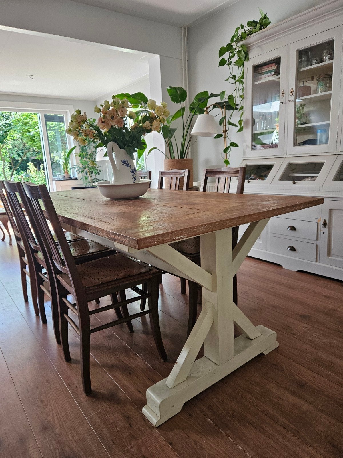 Hele mooie, grote, landelijke eettafel, Ophalen, 200 cm of meer, 50 tot 100 cm, Vijf personen of meer