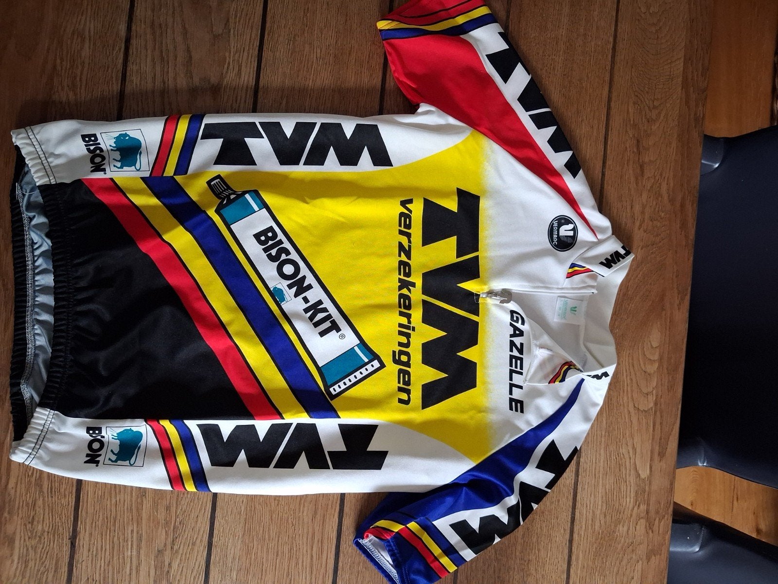 Vintage TVM Gazelle wielershirt - Maat L shirt, Fietsen en Brommers, Fietsaccessoires | Fietskleding, Gebruikt, Heren, Ophalen of Verzenden