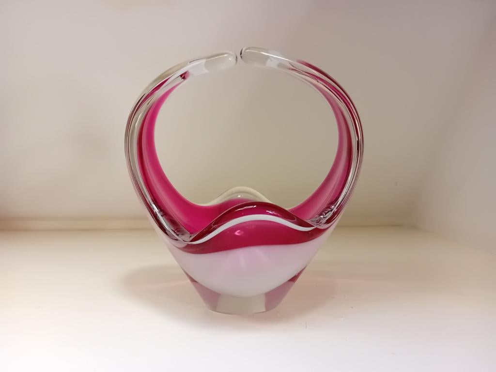Vintage Flygsfors Coquille Glazen Schaal - Paul Kedelv, Antiek en Kunst, Ophalen of Verzenden