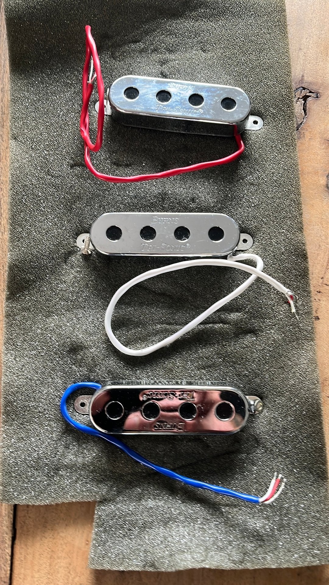 Burns Tri-Sonic pickup set chrome, Ophalen of Verzenden, Zo goed als nieuw, Elektrische gitaar