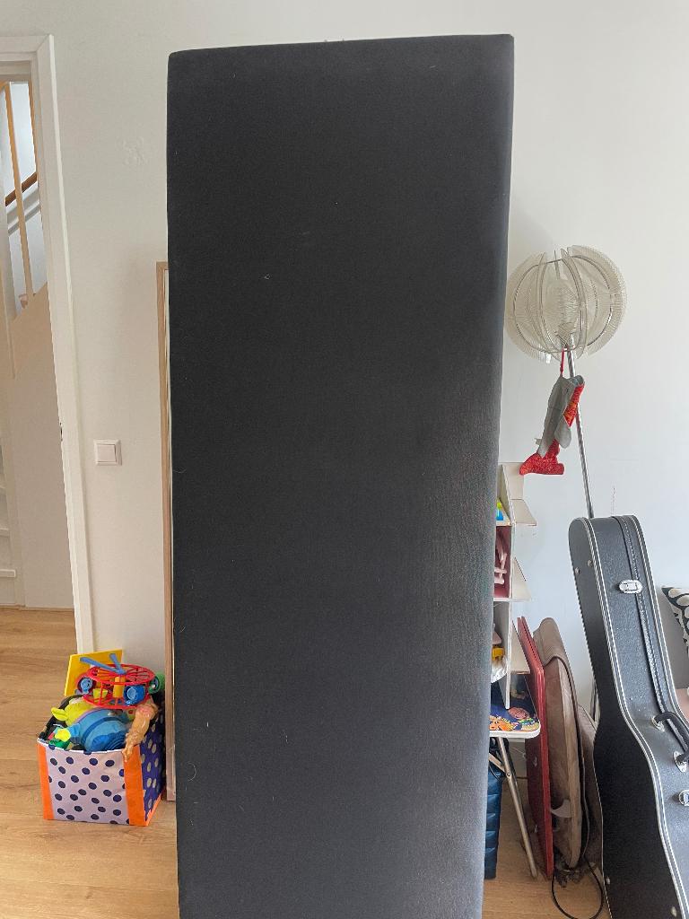 Boxspring, Ophalen, Gebruikt, 70 cm of minder, Zwart