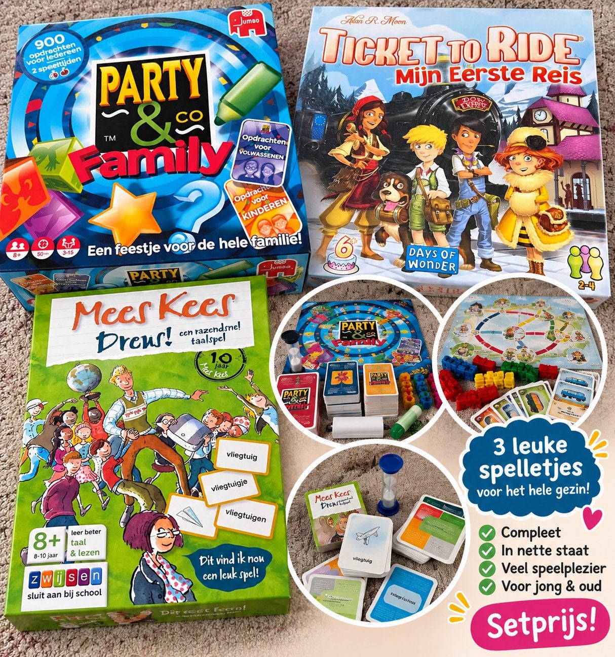 Set van 3 spelletjes, Ophalen of Verzenden, Gebruikt