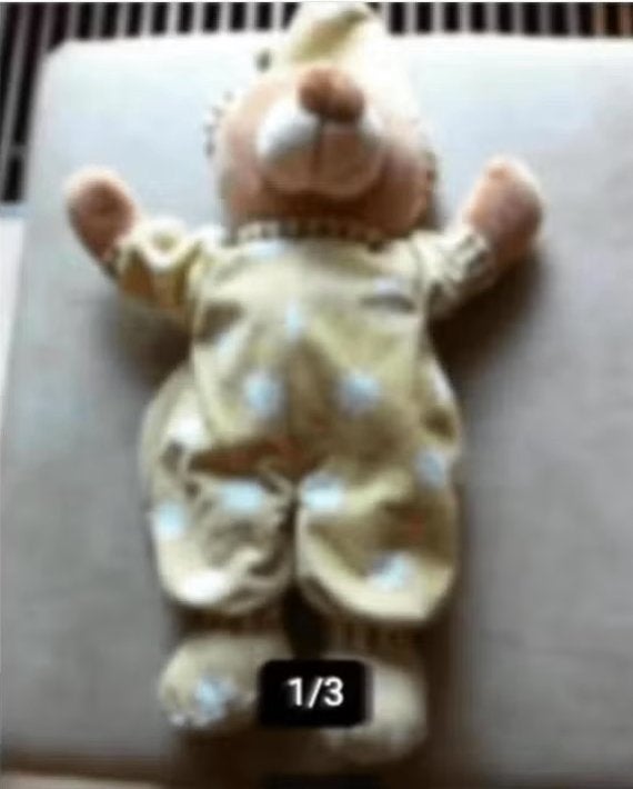 Knuffel slaapbeer beige L 60cm, Kinderen en Baby's, Overige typen, Ophalen of Verzenden, Zo goed als nieuw, Middelgroot (20 tot 80 cm)