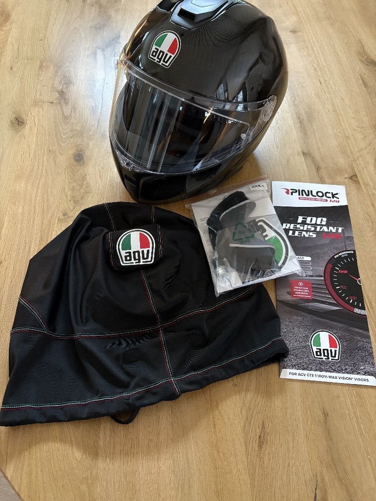 AGV Sportmodular Glossy Carbon maat S – Complete set – ZGAN, Motoren, Kleding | Motorhelmen, Systeemhelm, Ophalen of Verzenden