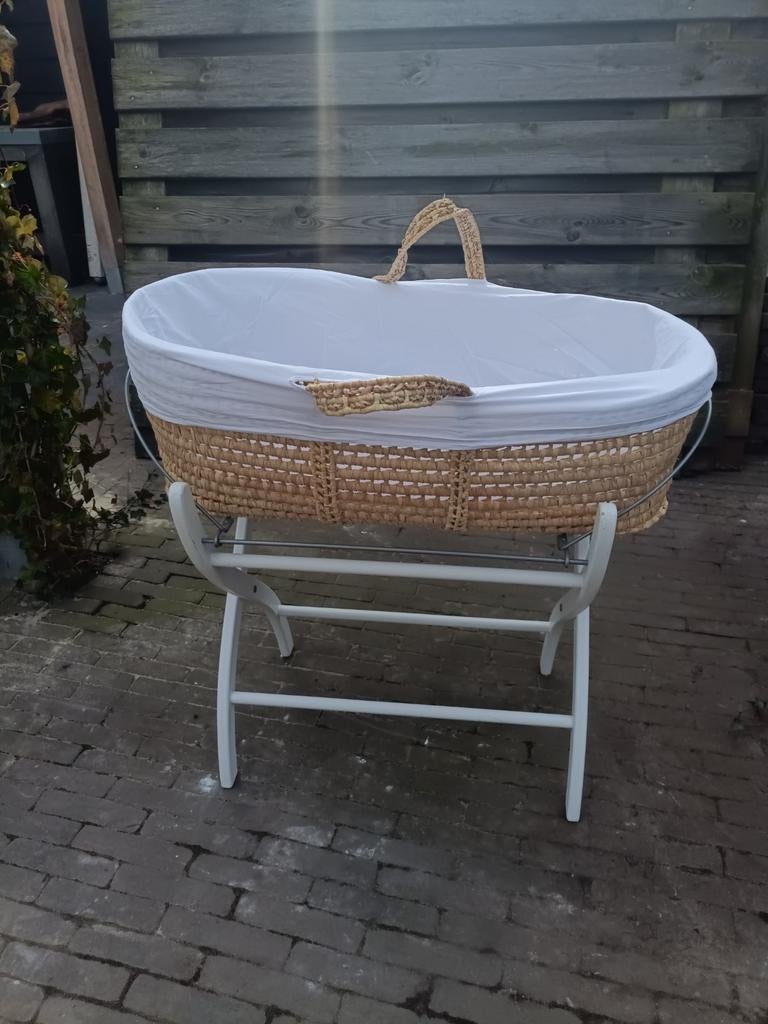 Mozes wieg met matras, bekleding en inklapbaar onderstel, Ophalen