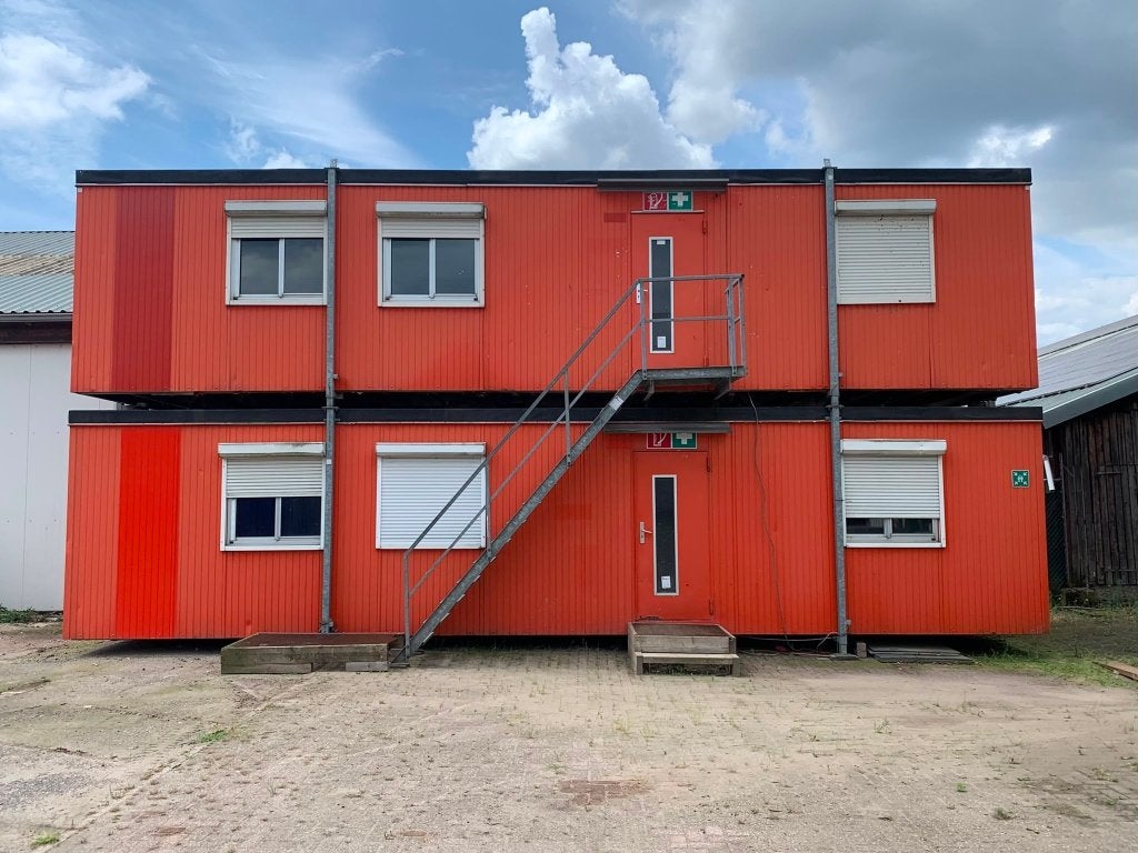 2x Modulaire bouwkeet / kantoorunit met toilet en keuken, Doe-het-zelf en Verbouw, Overige Doe-het-zelf en Verbouw, Ophalen, Gebruikt