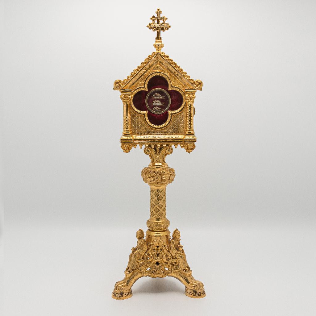 Reliekhouder, met relieken van 3 heiligen, Antiek en Kunst, Ophalen of Verzenden
