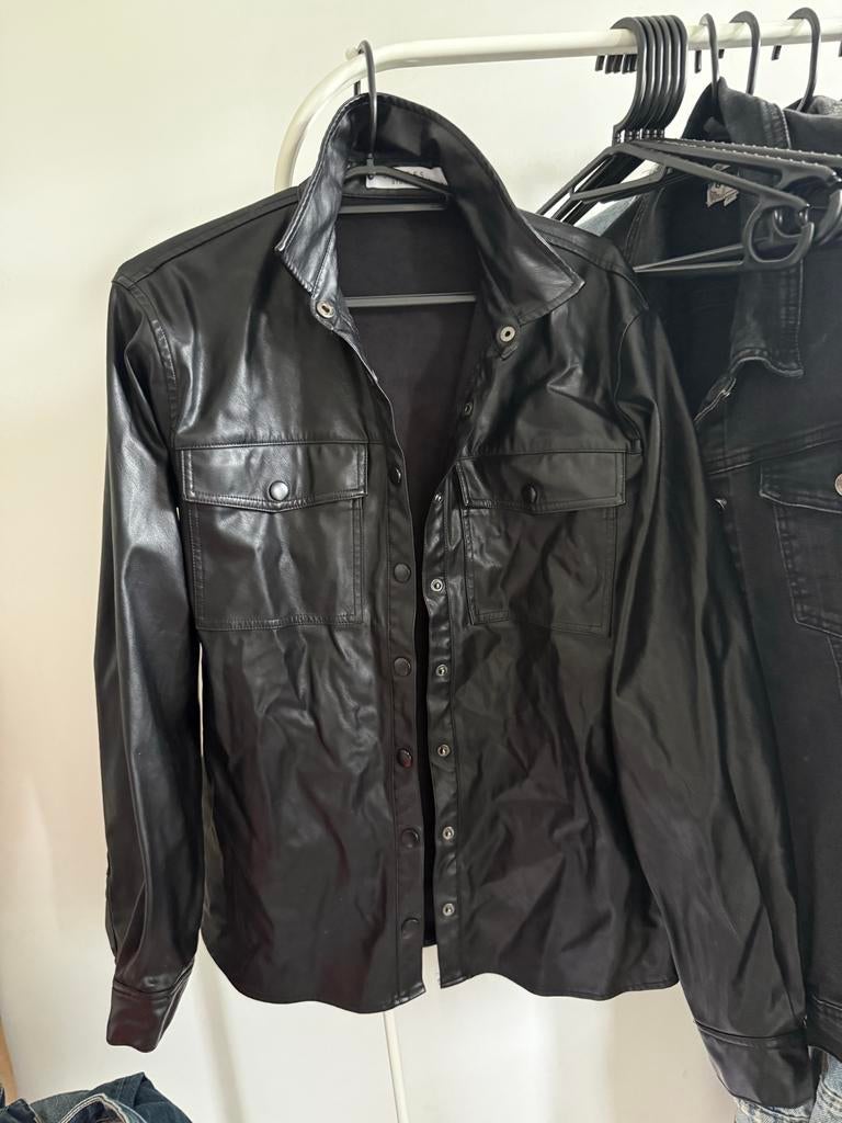 Costes Studio Zwart Faux Leren Overhemd Maat 34 (XS), Ophalen of Verzenden, Zo goed als nieuw, Maat 34 (XS) of kleiner, Zwart