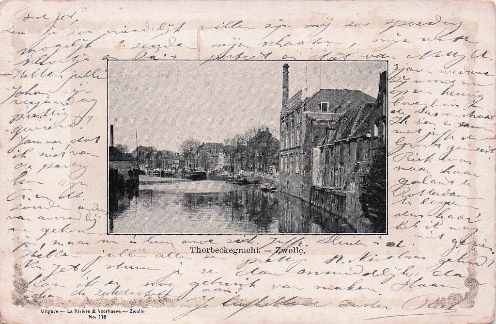 Zwolle - Thorbeckegracht (gel. 1902), Ophalen of Verzenden, Voor 1920, Gelopen, Overijssel