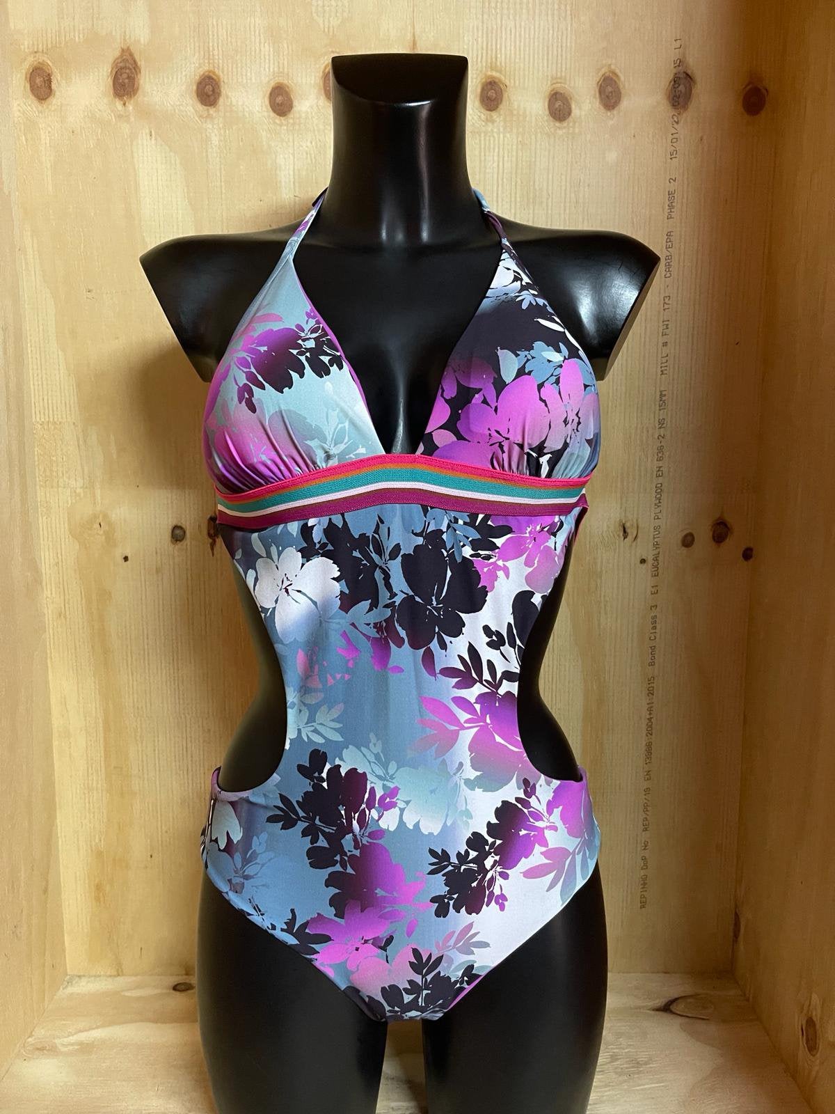 Twinset monokini halter badpak maat 85b, Kleding | Dames, Verzenden, Nieuw, Meerkleurig, Badpak