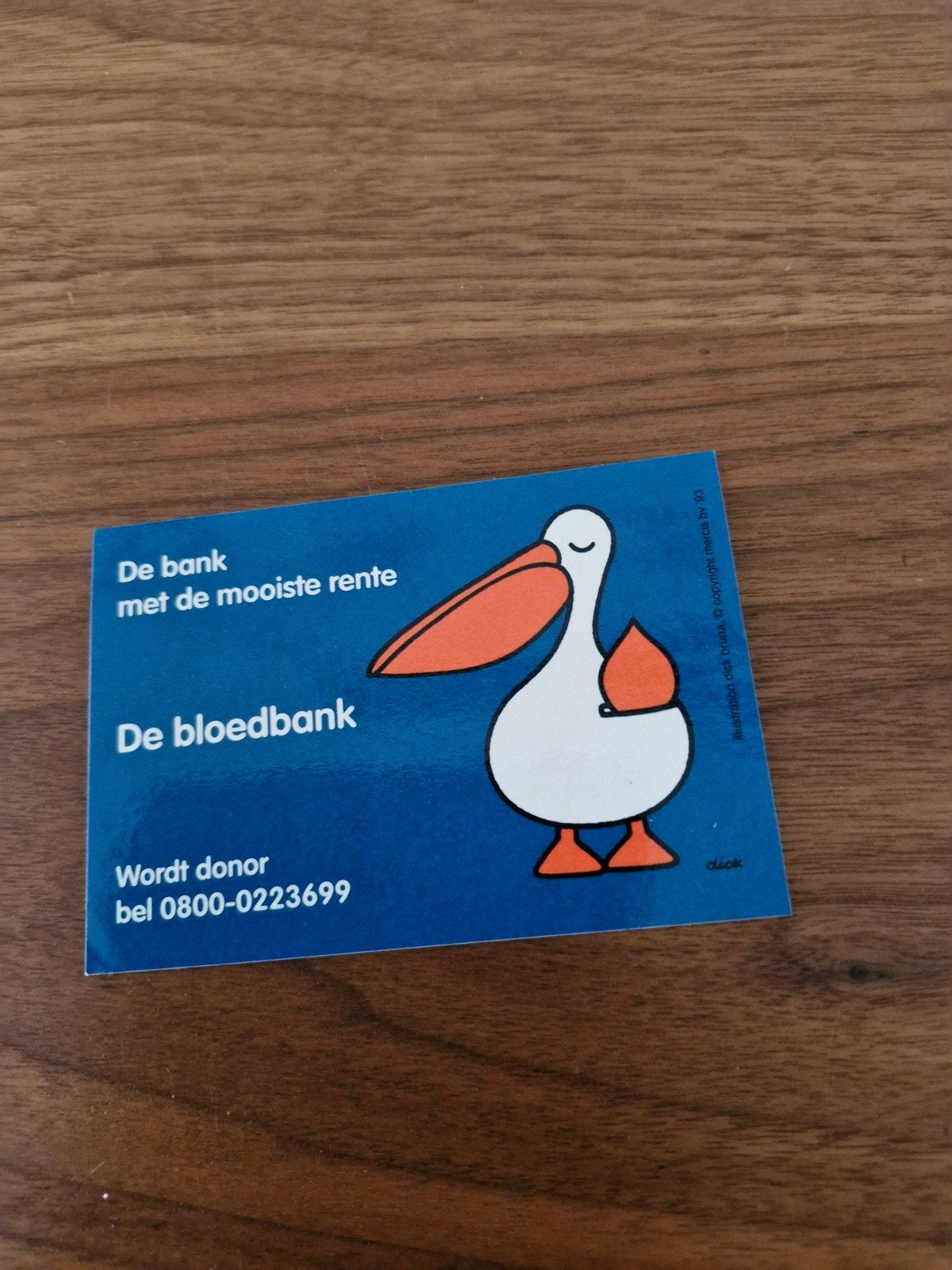 451 Vintage Dick Bruna Bloedbank Sticker - Wordt Donor, Ophalen of Verzenden, Nieuw, Overige typen