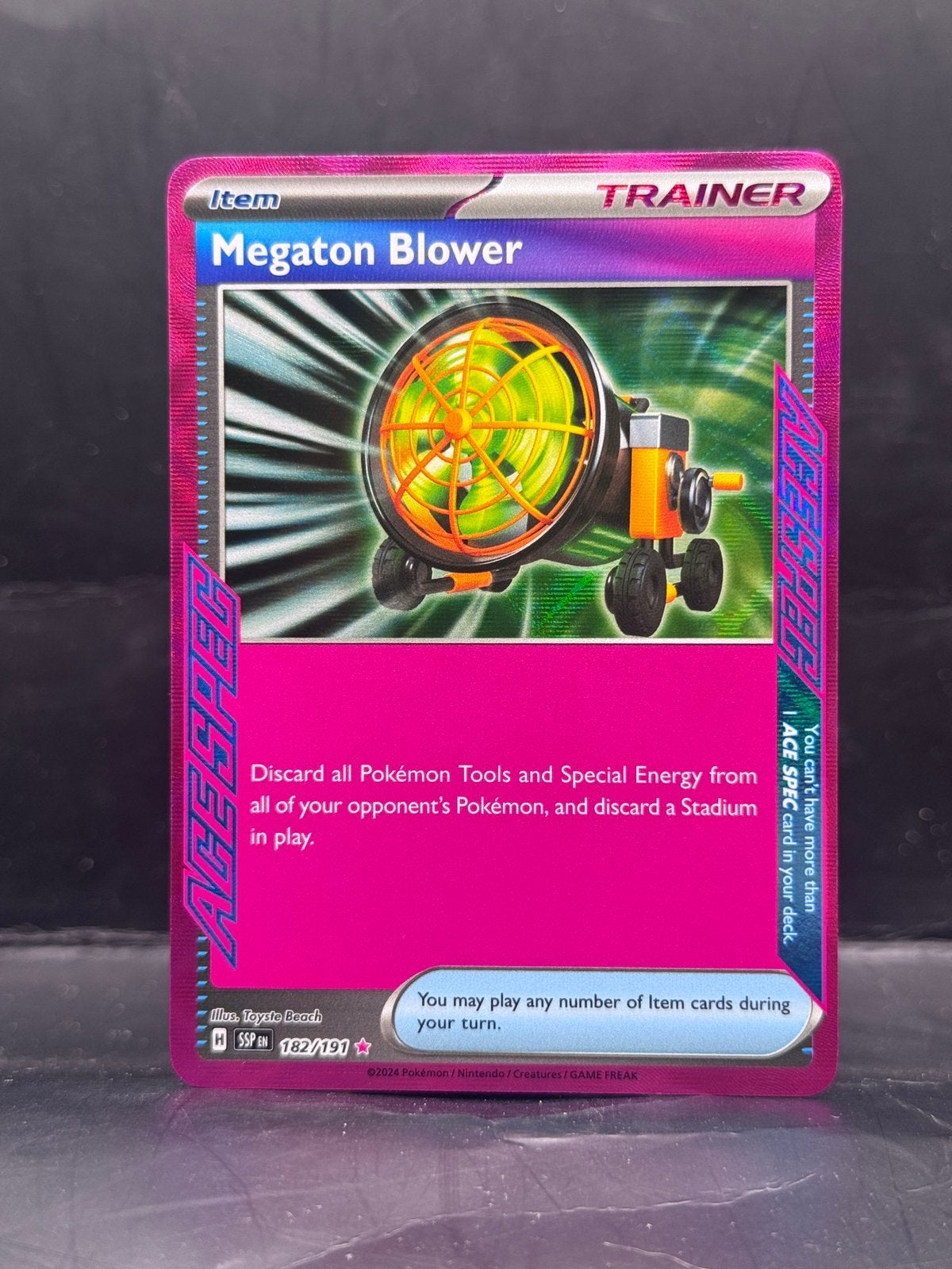 Pokemon Surging Sparks - Megaton Blower 182/191, Ophalen of Verzenden, Zo goed als nieuw