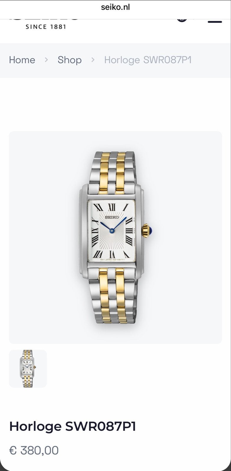 Seiko Dames Horloge SWR087P1 - Nieuwstaat, Ophalen, Seiko, Staal, Polshorloge