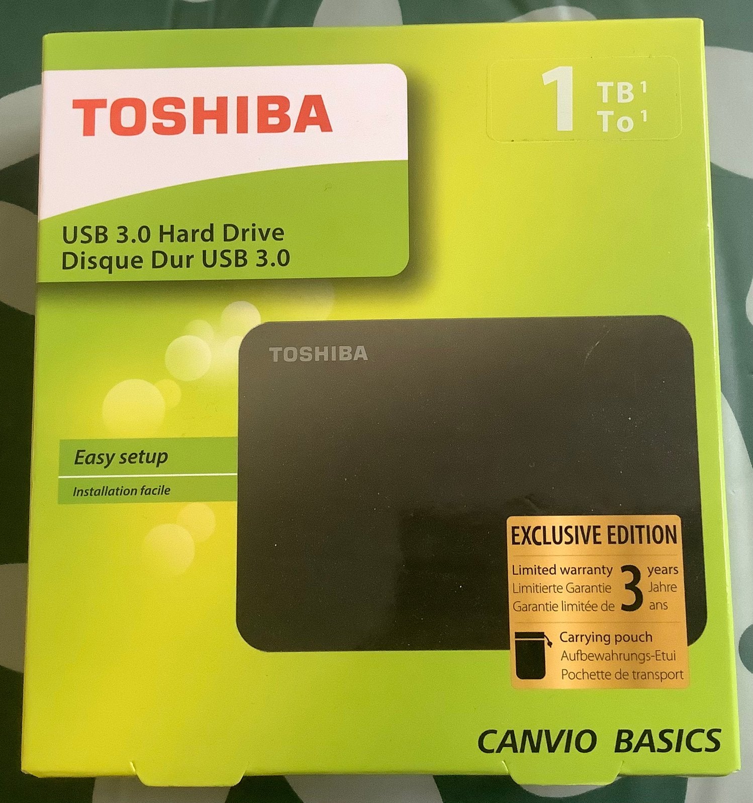 Toshiba Hard Drive Disque 1 TB USB 3.0, Computers en Software, Harde schijven, Gebruikt, HDD, Ophalen of Verzenden, Laptop