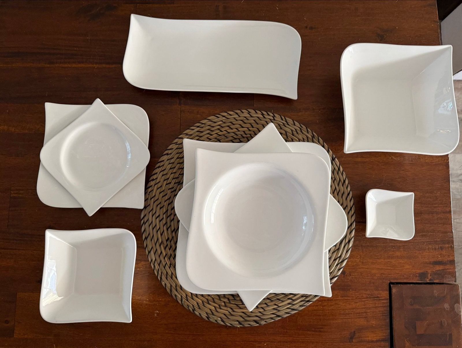Sam & Squito servies vierkant/ruitvormig - 6-delig, 9 items, Ophalen, Gebruikt, Overige merken, Keramiek