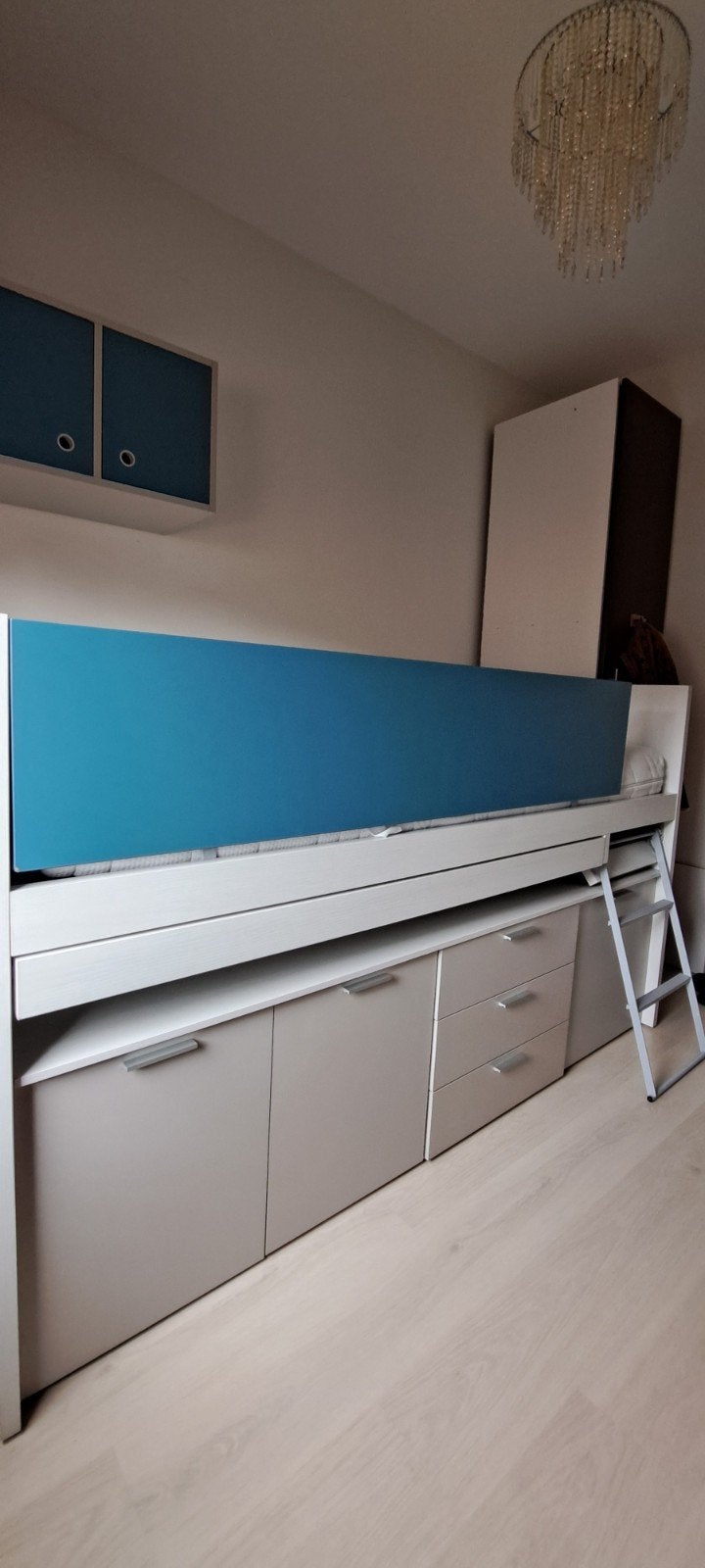 Battistella halfhoogslaper met bureau en kastruimte, Ophalen, Gebruikt, Halfhoogslaper