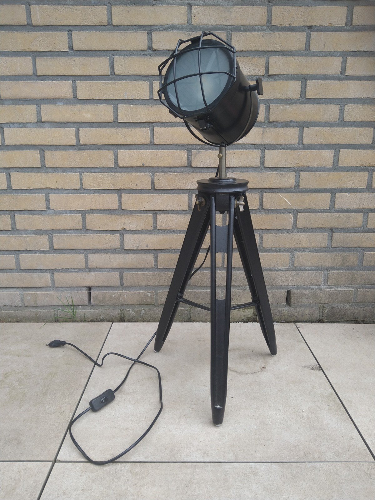 Stoere industriële telescooplamp lamp zwart metaal, 76 cm, Ophalen, E14 (klein), Zo goed als nieuw, Minder dan 100 cm