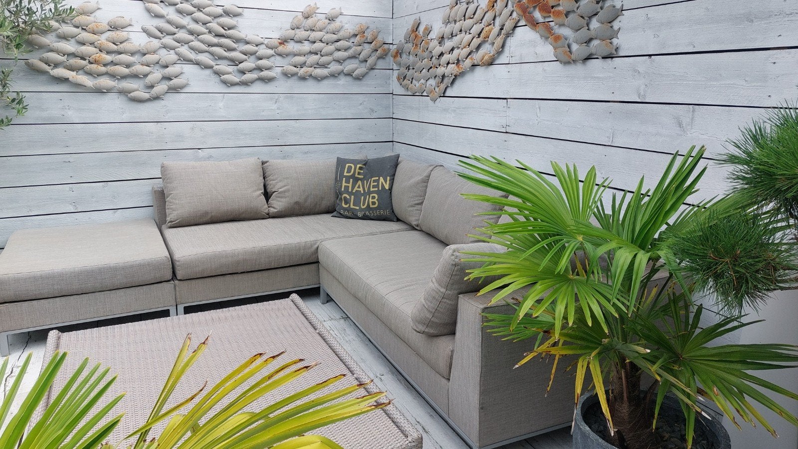 Exotan Sicilie loungeset ( taupe) met kussens - Hoekbank/hoc, Tuin en Terras, Tuinsets en Loungesets, Ophalen, Overige materialen
