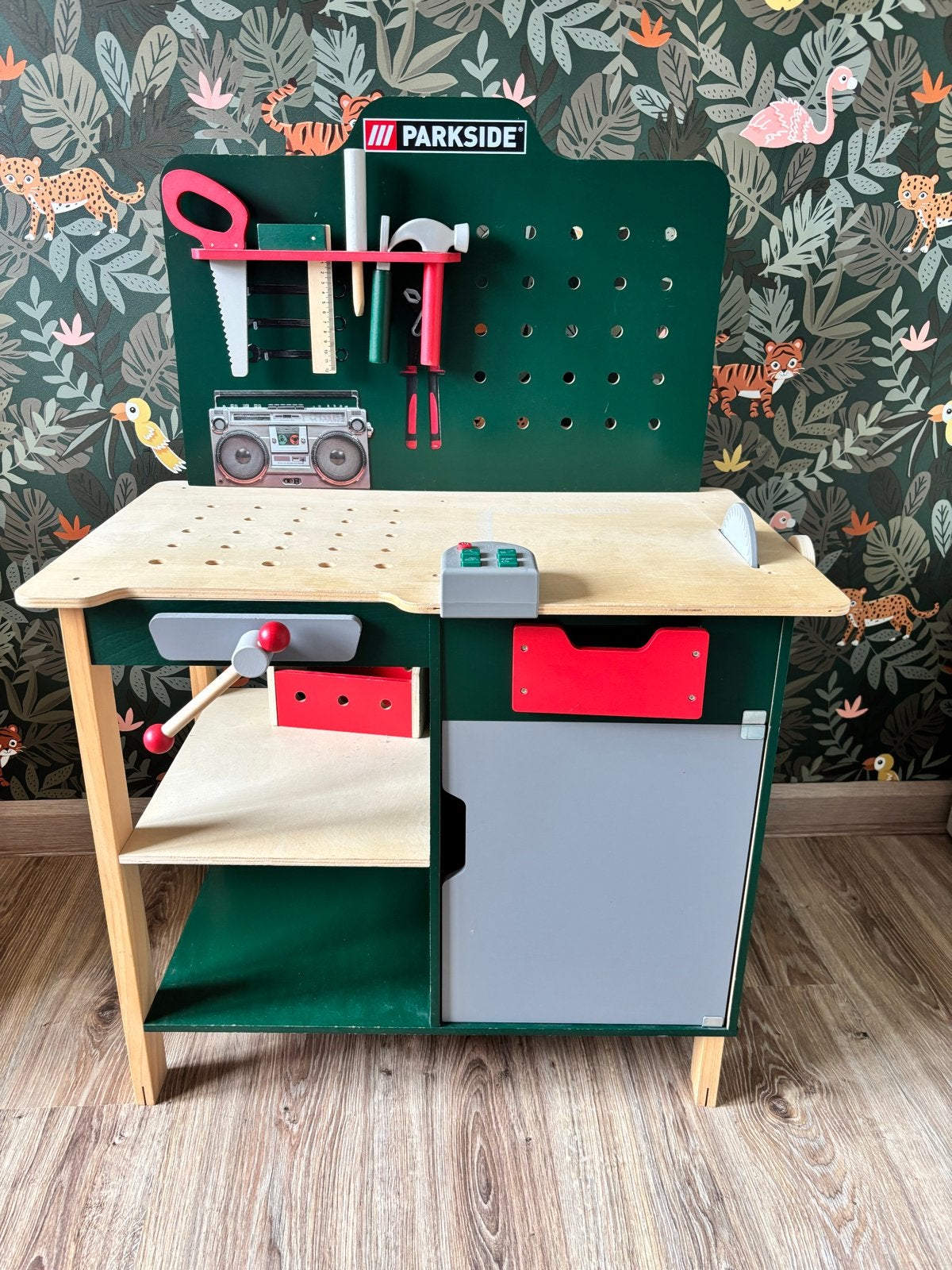 Werkbank Lidl Parkside met accessoires, Ophalen, Gebruikt, Bouwen, Met geluid