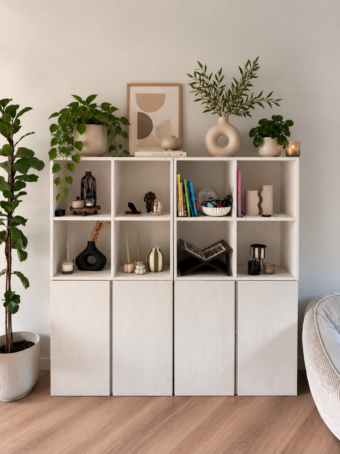 IKEA IVAR kast (licht beige geverfd) 4 losse delen, Ophalen, Gebruikt, 100 tot 150 cm, 150 tot 200 cm