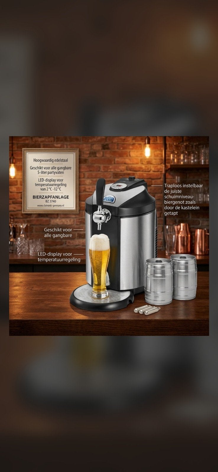 Clatronic Beertender BZ 3740 - Nieuw in doos, Witgoed en Apparatuur, Ophalen of Verzenden, Nieuw