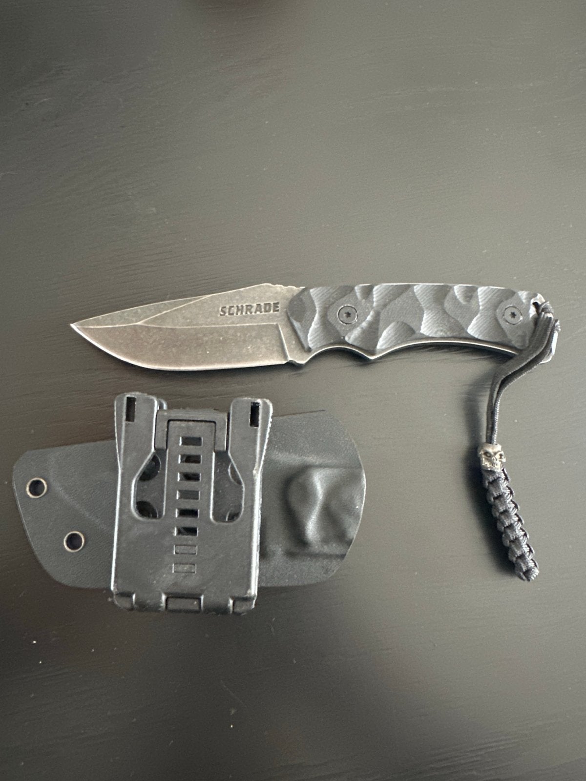 Schrade vaststaand mes met Kydex schede en paracord, Ophalen of Verzenden, Zo goed als nieuw