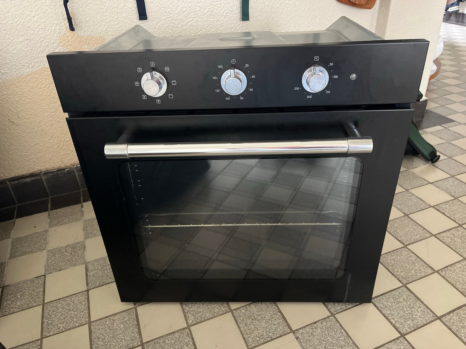 Zwarte inbouw oven, Witgoed en Apparatuur, Ovens, Ophalen, Hete lucht, Oven met grill, Inbouw