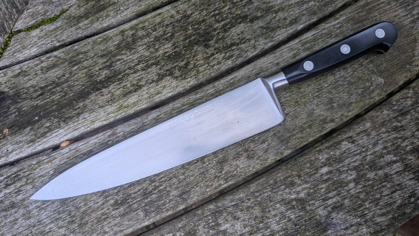 Koksmes Sabatier 21 cm keukenmes mes, Gebruikt, Ophalen of Verzenden, Zwart, Metaal