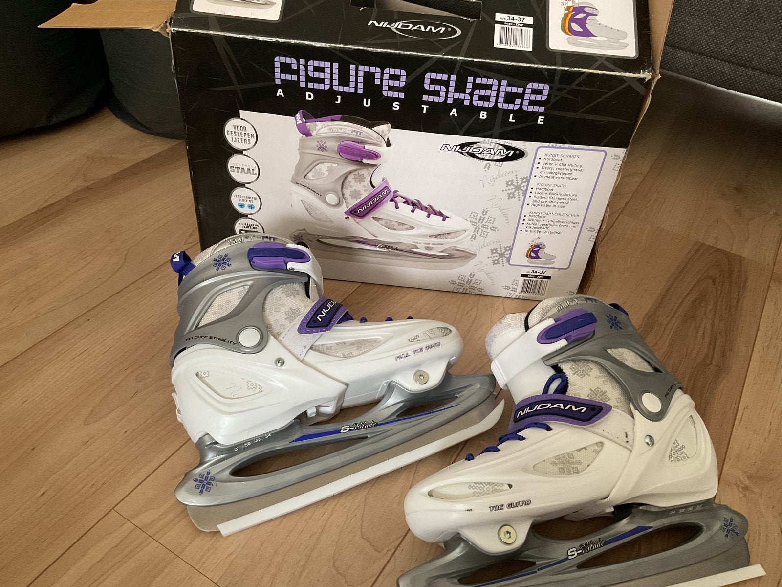 Nijdam verstelbare schaatsen 34-37, Ophalen, Zo goed als nieuw, IJshockeyschaatsen, Nijdam