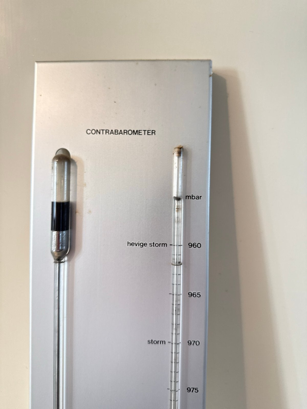 Vintage Miko contrabarometer met thermometer – kwikbarometer, Ophalen, Gebruikt, Weerstation