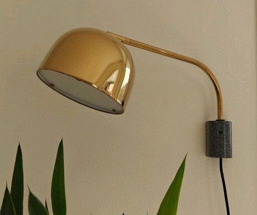 Wandlamp goud -Normann Copenhagen Grant Wall Lamp, Dimbaar, Ophalen of Verzenden, Goud, Metaal