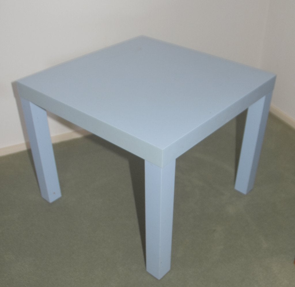 Handige Bijzettafel Licht blauw tafeltje 55x55x45, Ophalen, Vierkant, Minder dan 55 cm, 45 tot 60 cm